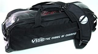 Vise Clear Top 3 Ball Tote Roller Bowling Bag- Black
