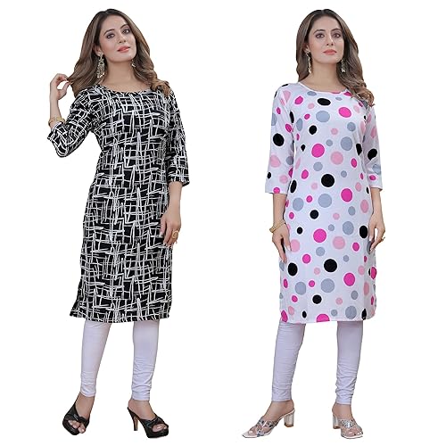 Image of Women's Multicolor Crepe Kurta||Pack of 2 Kurta||Kurta for Women
