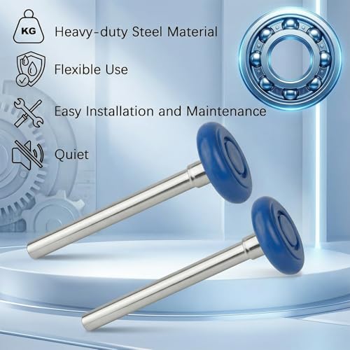 Image of 10 Pack 4 inch Stem 2 inch Blue Nylon Garage Door Roller with Protective Sealed-Cap(Dustproof), Ultra Quiet & Long-Lasting, Commercial High Load Capacity, Double Sealed Bearings