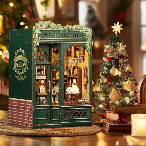 Image of Book Nook Kit - DIY 3D Miniature Wooden Dollhouse Puzzle for Adults & Teens, Bookshelf Decor, DIY Mini House, for Christmas, Birthday, or Anniversary