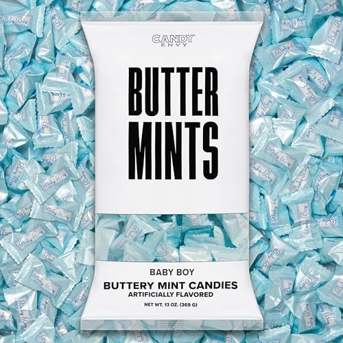 Candy Envy Baby Boy Buttermints - Baby Shower Favors, 100 Wrapped Mints