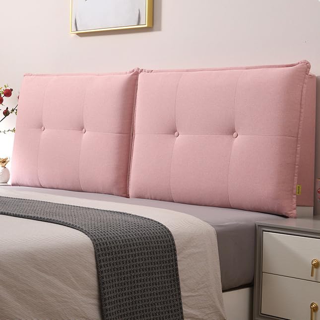 Housse de tête de lit amovible en tissu doux gris pour lit double