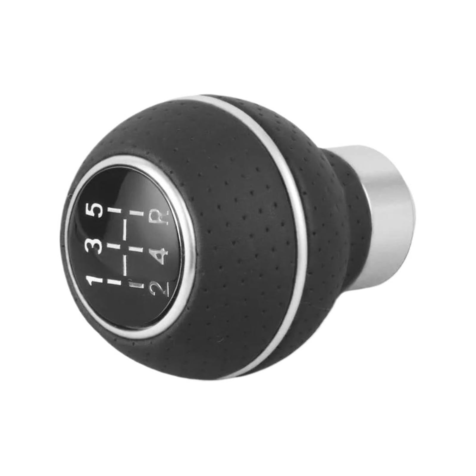 Mkgkacvcpt Silver Replacement Shift Knob For Car 5-Speed Universal Leather / Aluminium