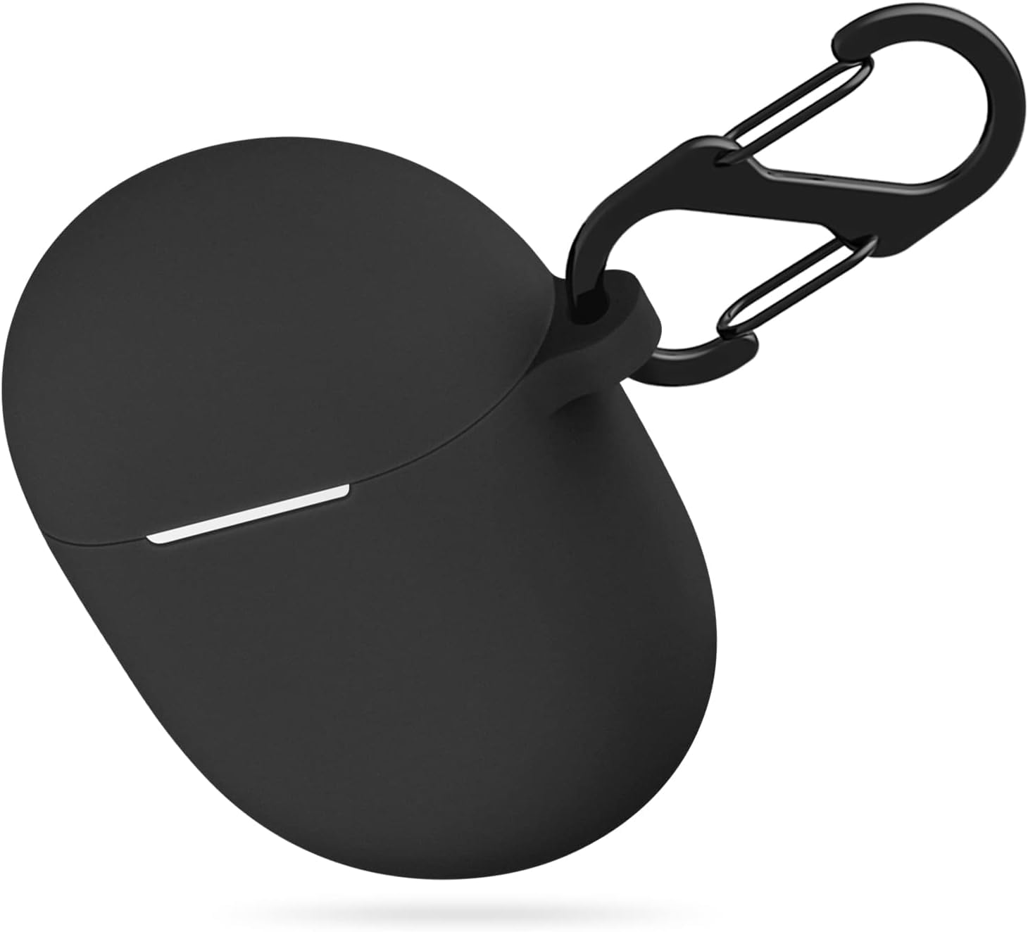 KACA Protective Shockproof Silicone Cover Case with Buckle Compatible with Google Nest Pixel Buds A-Series/Buds 2 (Black)