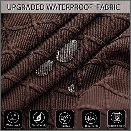 SHENGYIJING 1/2/4/6 PCS Diamond Lattice FStretch Waterproof XL Chair Covers for Dining Room, Spandex Large Dining Chair Slipcovers High Back Jacquard Dining Chair Covers (Brown,Set of 4) - Image 4