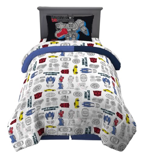 Image of Transformers Optimus Prime Kids Bedding Super Soft Microfiber Comforter and Sheet Set, 5 Piece Full Size, (Officially Licensed Product) by Franco