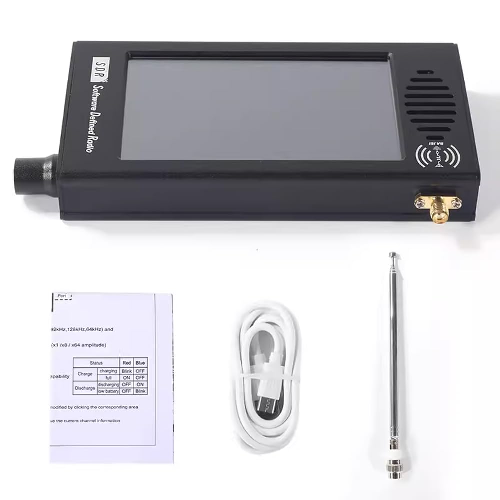 Radio Portátil SDR de Mano 100 kHz - 149 MHz Receptor Multifuncional con Pantalla de Espectro Antena de Onda Corta Batería 5000 mAh Radio de Banda Ancha Am FM para Exteriores