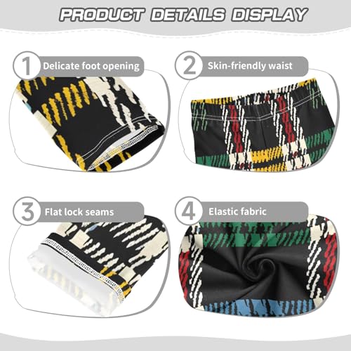 Bolaz Toddler Girls Leggings Printed Yoga Pants Leggings Colorful Grid for Kids3