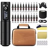 TKFDC Wireless Tattoo Machine Pen Kit 1800mAh Battery with Portable Power Powerful Coreless Motor Di
