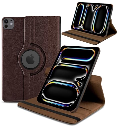 Image of TGK Rotating Case for iPad Pro 11 Inch M5 2025 /M4 2024 Model A3357 /A3358 /A3359 /A2836 /A2837 /A3006, Cover for 6th /5th Gen iPad Pro 11 inch (Brown)