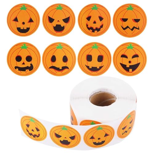 Calcomanías decorativas de calabaza, 500 hojas de calcomanías de decoración de calabaza, 8 bonitos patrones, manualidades, decoración de pintura para paredes, juegos de adolescentes, niños, profesores