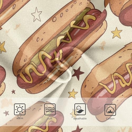 Wusikd Hot Dogs Girls' Underwear Cotton Stars Girls Briefs Soft Toddler Underwear 2T3