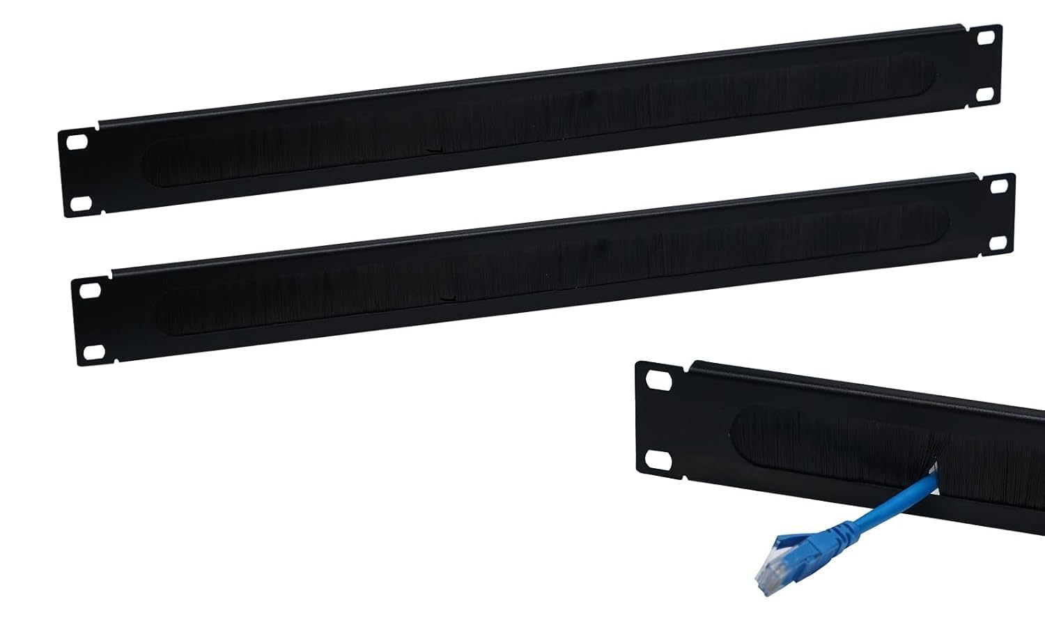 SR-Link Brush Panel 19 Inch 1U Server Data Cable Management Rack Mount Bar Slot (Pack of 2)-image-11