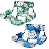 KOMEIYL Aufblasbare Wasser Pool Luftmatratze Für Erwachsene, 2er Schwimmende Pool-Flöße, P-ool Sitz Hängematte Für P ool Meer Strand See