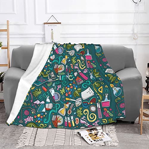 Couverture flanelle science pour chambre et camping doux