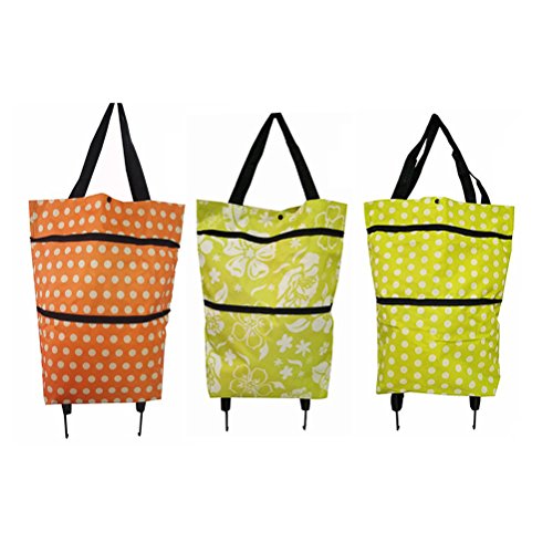 bestomz zusammenklappbar Strandkorb Tasche mit der Räder Einkaufstrolley, faltbar, Roulette Keyring Rennen… – Bild 3