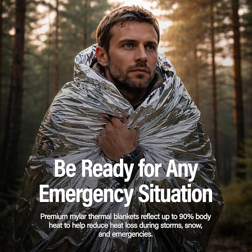 Image of Ever Ready First Aid Mylar Rescue Blanket, Large Silver Thermal Sheet for Emergency and Survival, 54 inch x 84 inch
