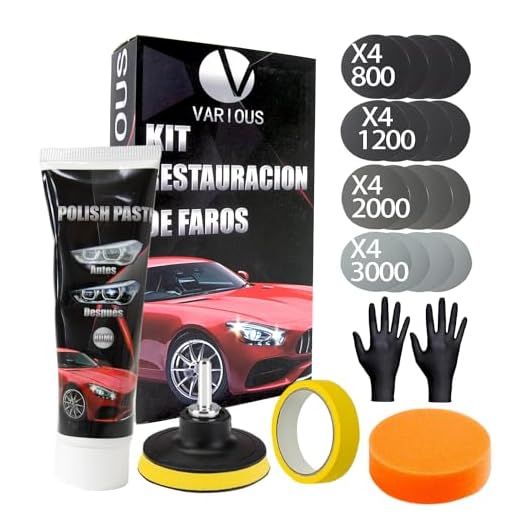 Kit de restauración de Faros de Automóviles pulir Faros Coche para Restaurar Faros Turbios, Restaurador de Faros amarillentos o Desgastados