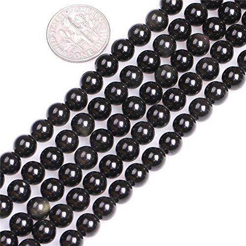 4mm Natural Black Obsidian Beads Round Gemstone Loose Beads for Jewelry Making (90-95pcs/strand) - Image 3