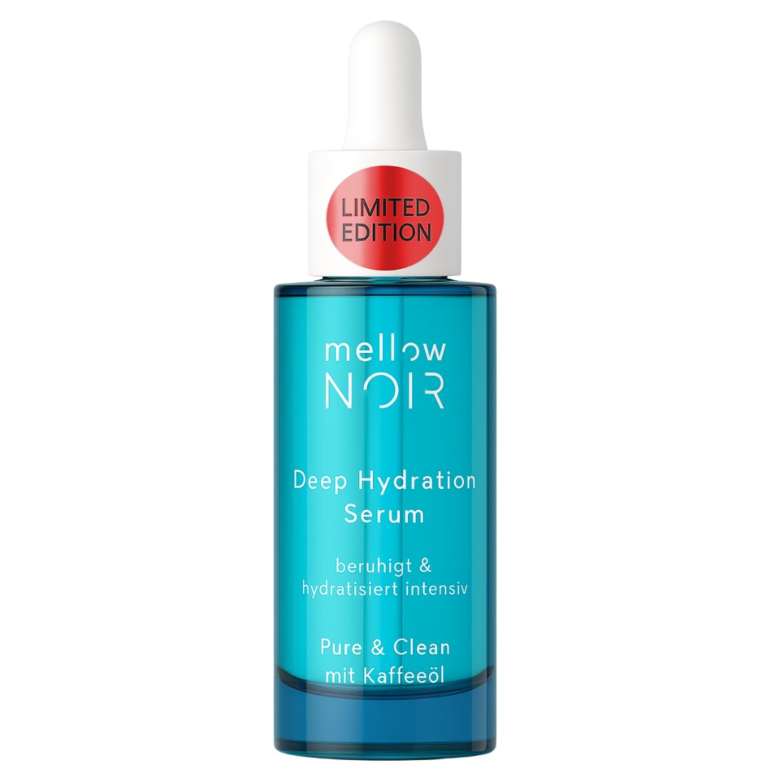 mellow NOIR Deep Hydration Sérum hydratant à l'aloe vera 30 ml | Apaise et hydrate intensément, pour les peaux sèches et abîmées, végétalien, cosmétique naturel