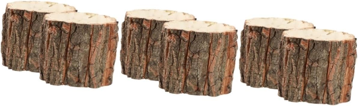 Niltracy 6 Pcs Bark Flower Bucket Indoor Plant Flower Vases for Centerpieces Naturales para Exterior Trunk Stump Planter Pot Rustic Flower Pot Tree Stump Planter Pot Wood Planter
