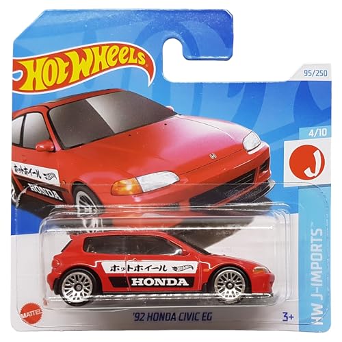 Hot Wheels - Honda Civic EG '92 - HW J-Imports 4/10 - HTC43 - Tarjeta corta - Rojo - Mattel 2024 - 1:64