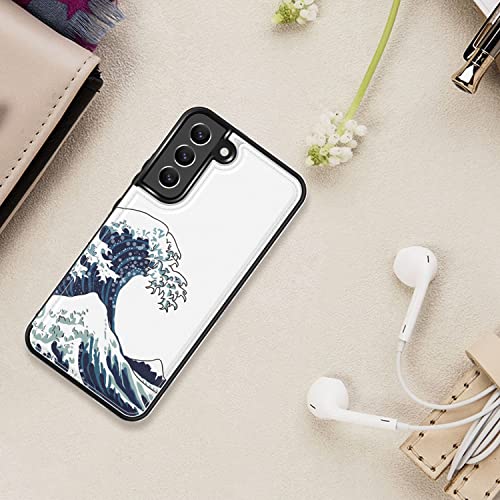 Leto Galaxy S23+ Plus Case,Luxury Flip Folio Leather Wallet Case Cover With Fashion Designs For Girls Women,Card Slots,Protective Phone Case For Samsung Galaxy S23 Plus 6.6" Sea Waves #TOP6