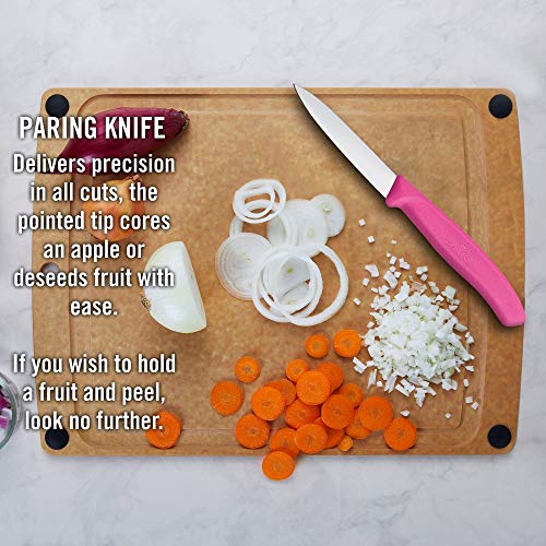 Image of Victorinox Swiss Made Stainless Steel Swiss Classic Paring Knife, Straight Edge, Kitchen Tool, Kitchen Item, 8 cm, Pink, 6.7606.L115