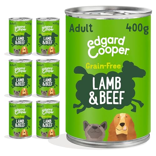 Edgard & Cooper Comida Húmeda para Perros, 400g x6, Cordero & Ternera