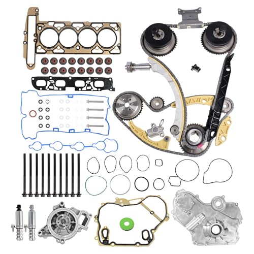 SUSUCAR Timing Chain Kit w/Head Gasket, Water Pump, Oil Pump, Sprocket Tensioner for GMC Terrain Chevy Equinox Malibu Buick Regal Verano 2.2 2.4L Ecotec 9-4201S 9-4201SX