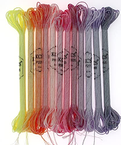 Image of KCS 6-Strand Cross Stitch Metallic Variegated Pearl Shiny Embroidery Floss (12 Skeins # 2)