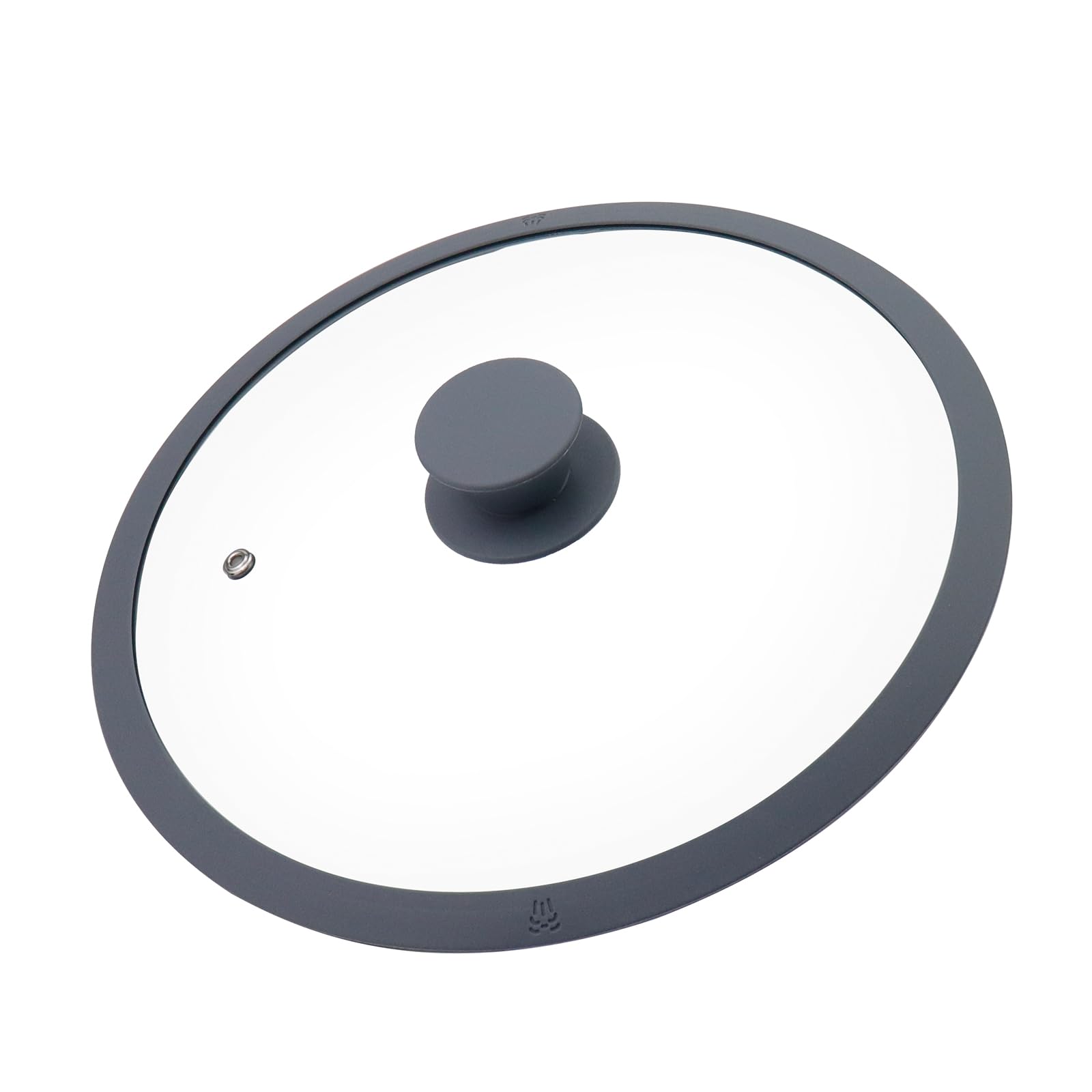 Antrader Tapa redonda de vidrio templado, tapa universal de 10.5 pulgadas con borde de silicona resistente al calor para ollas, sartenes y sartenes, 1 unidad
