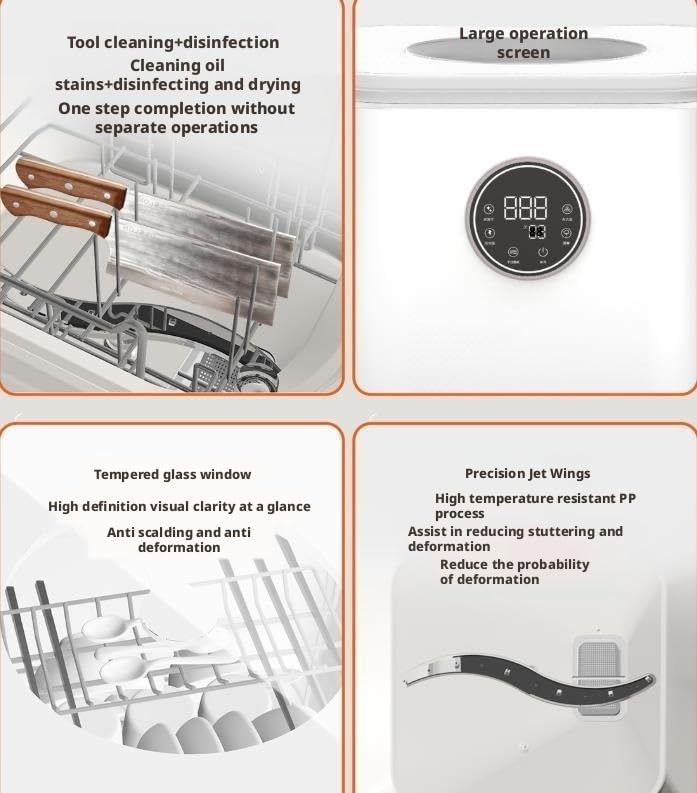Mini lavavajillas Compacto Independiente de encimera, lavavajillas portátil de instalación sin Herramientas for cocinas pequeñas, Apartamentos, dormitorios y vehículos recreativos