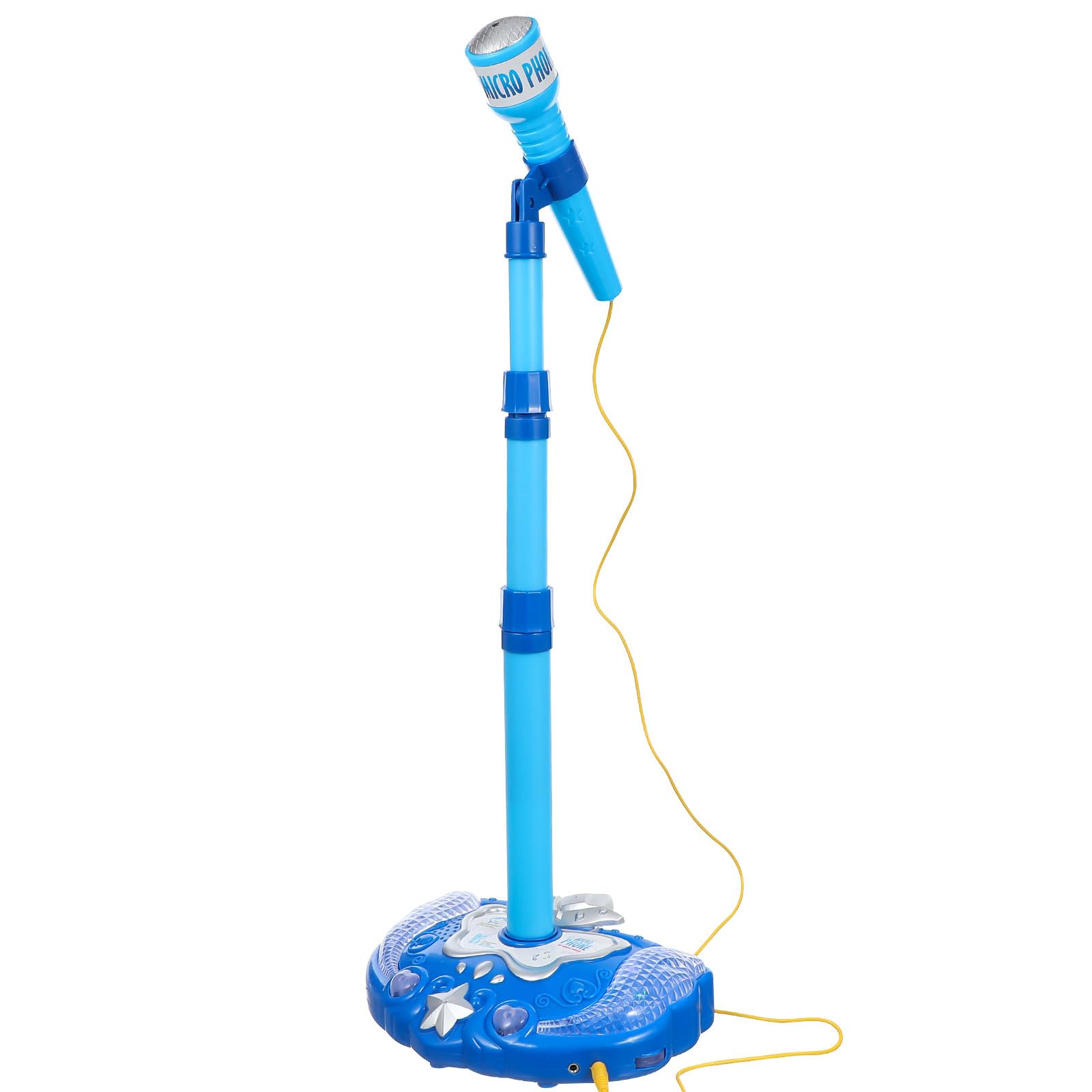 TOYANDONA Kids Karaoke Machine Microphones Adjustable Stand Music Sing Microphone Toy for Fun Musical Effects Blue