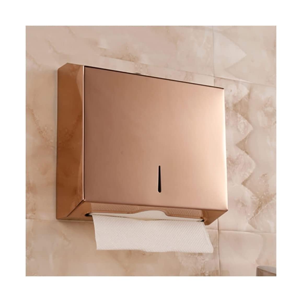 Dispenser fissato al muro dell'asciugamano di carta dell'acciaio inossidabile dell'oro rosa con la serratura per uso commerciale e domestico