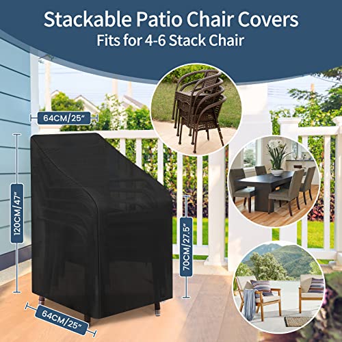 GARPROVM Outdoor Chair Covers, Covers for Outdoor Chair Patio Chairs Cover, Stacking Chairs Cover 64 * 64 * 120cm