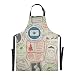 AQQA Rétro Empreinte Voyage Cachet De La Poste Boîte Aux Lettres Chef Femmes Tablier Réglable 88x68cm Tabliers De Cuisine Pour Hommes Goutte D'eau Bbq Tablier Pour Hommes Pour Hommes Femmes