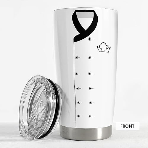 Miniatura 3 de SANDJEST Vaso de chef de 20 onzas, regalos de chef para mujeres y hombres, vasos aislados de acero inoxidable, taza de viaje para café, taza de