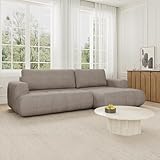 Canapé d'angle convertible Mobilier-Deco MIREL - Canapé d\'angle Convertible en Tissu Taupe - Angle Droit