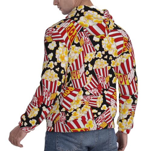 Pull à capuche imprimé popcorn homme chaud décontracté - 3