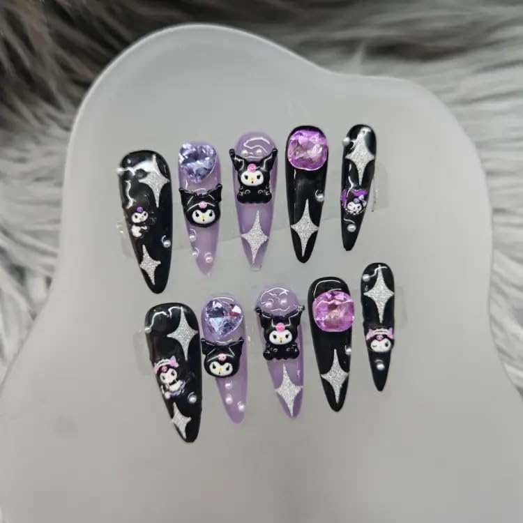 Amazon | クロミ ネイルチップ 手作り ロング 長い オーバル アニメ