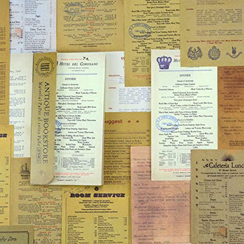 コラージュ素材 Rickton ペーパー 60枚 紙素材 レトロ 古風 クラシック 懐古 デザインペーパー ヴィンテージ 手帳素材パック パラフィン紙 ジャンクジャーナル 古書 60枚セット