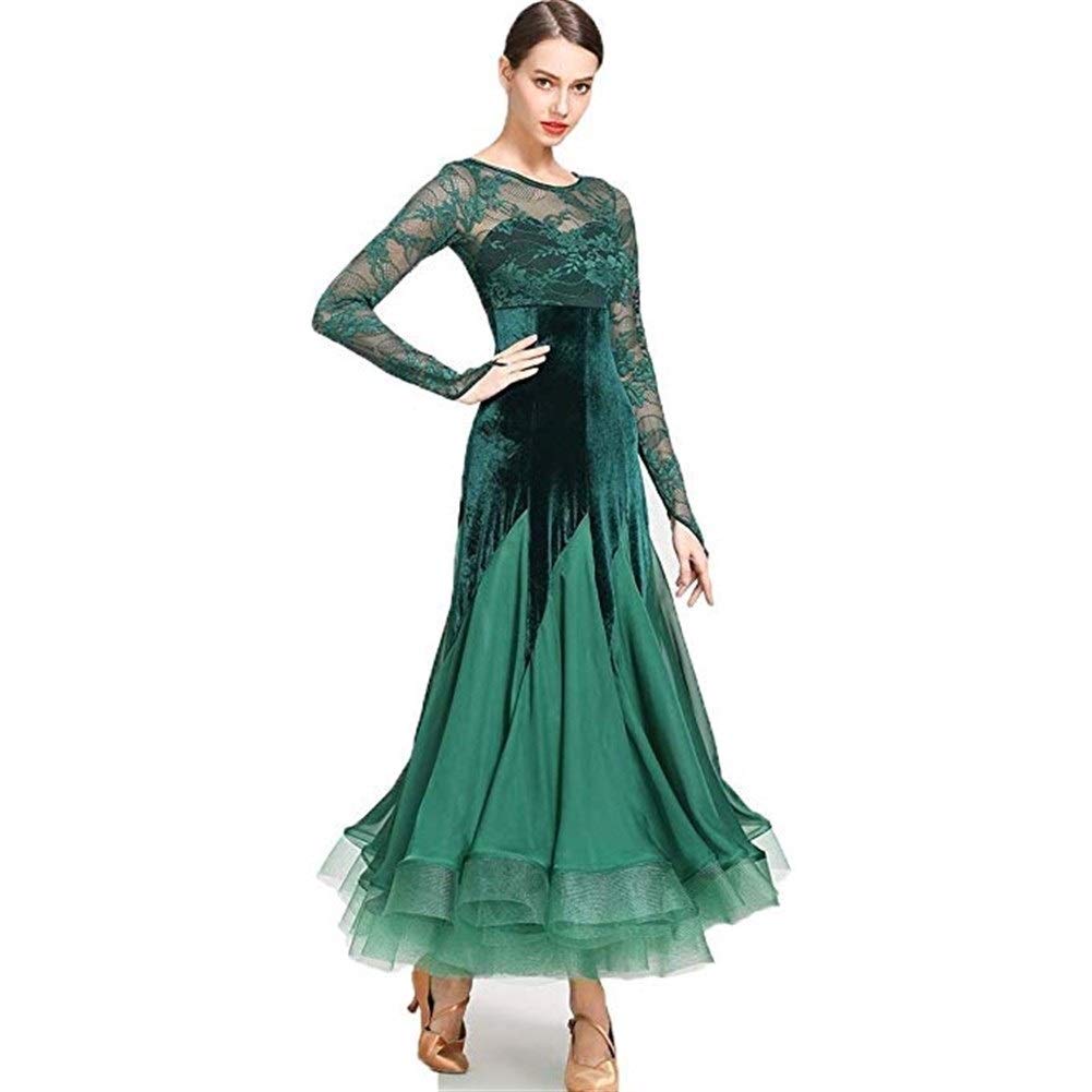 Abito da gara da ballo da sala. Waltz Foxtrot Standard Ballroom Lady Abito ricamato valzer