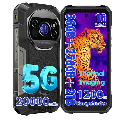 Image of FOSSIBOT F115 Ultra Android 16 36GB+256GB+2TB 20000mAh /33W Rugged Phone with 64MP Ultra Long-Range Night Vision, Thermal Imaging, 1200m Rangefinder, 6.78 inch 120Hz FHD+ Display, 2026 Black