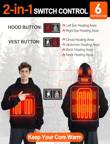 Sverlay RPS-028 Heated Hoodie For Women Men With Rechargeable Battery Pack 7.4V 10000Mah thumb #1