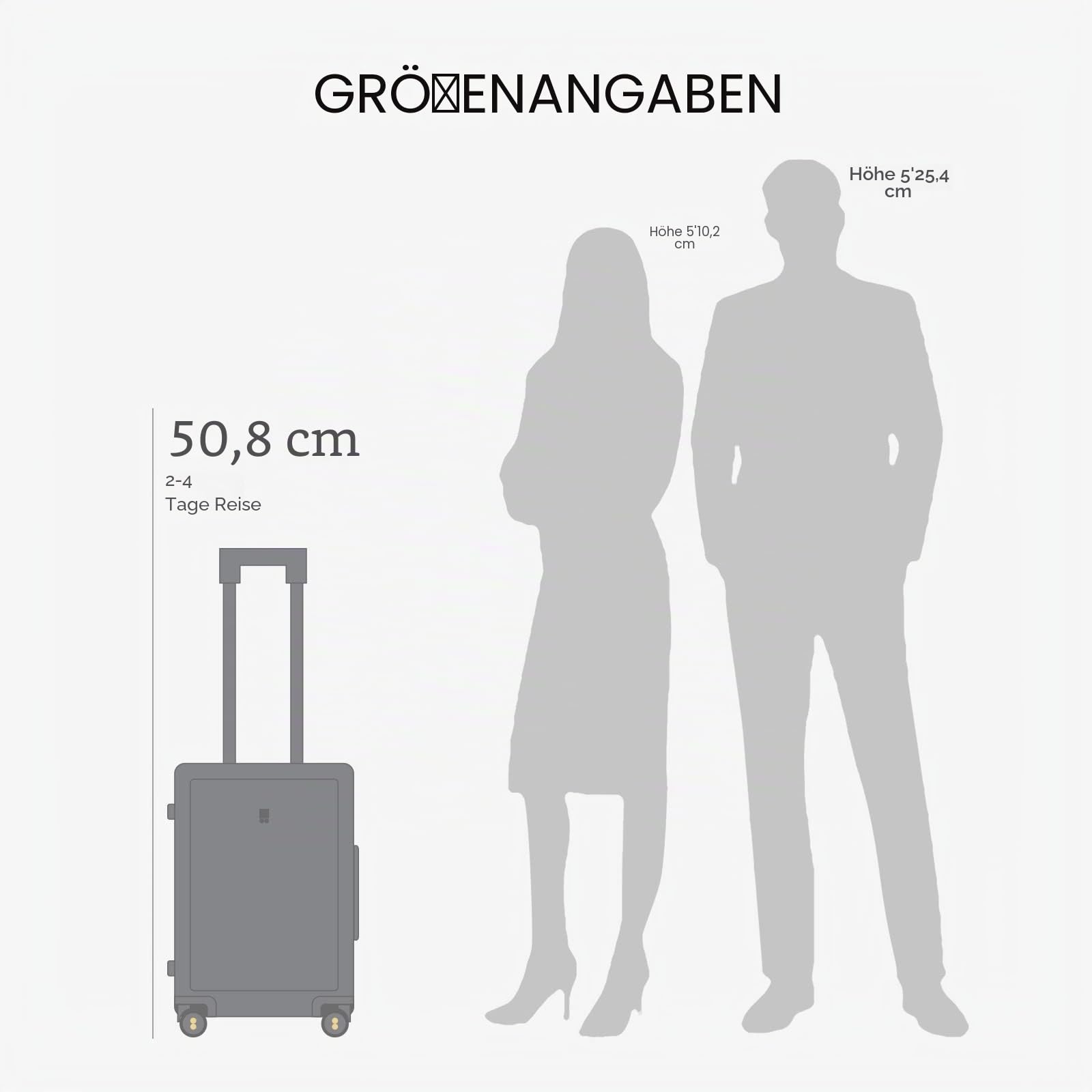 LEVEL8 Koffer Trolley Handgepäck mit TSA,8 Spinner Rollen,100% PC Rollkoffer Reisekoffer Hartschalen,Micro-Diamond Textured Design Reise Business (54.5cm, 40L,Schwarz)