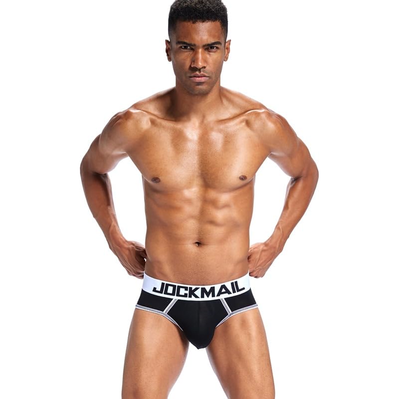 JOCKMAIL 2PCS/Pack Mens Underwear Briefs Mens Breathable Briefs Comfortable Mens Bikini Briefs4