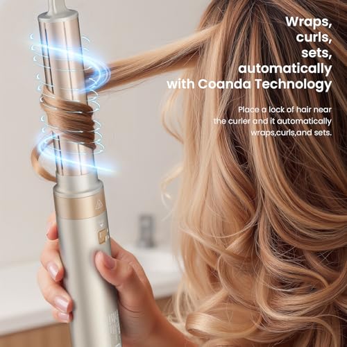 Image of MESCOMB 5 in 1 Hot Air Styler, Hair Dryer Brush Auto-Wrap Curlers