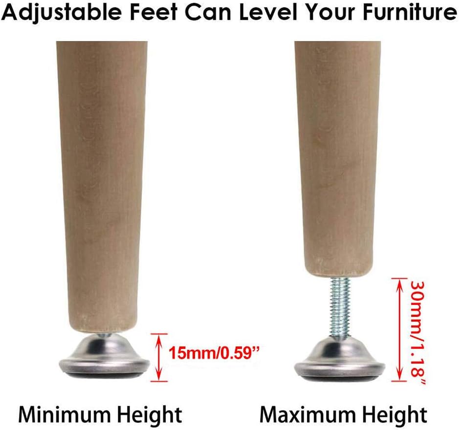 UniFine 12pc Adjustable Leveling Feet M8x40x15mm Adjustable Foot