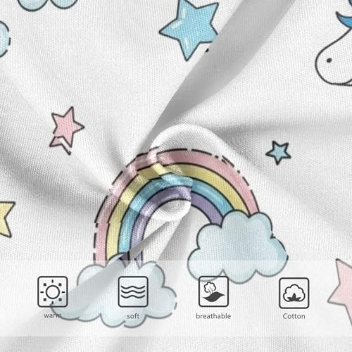 Cotton Toddler Girls Underwear Cartoon Cute Rainbow Horses White Cute Panties Girl Bright Briefs Underpants 2t3